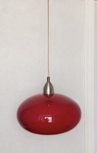 Suspension verre opaline rouge - suspension,