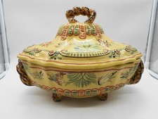 TRES BELLE GRANDE SOUPIÈRE / LÉGUMIER EN FAIENCE DE NEVERS A. MONTAGNON J.M.