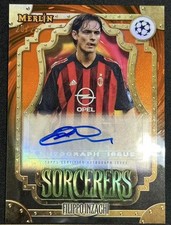 2023-24 Topps Merlin Chrome Flippo Inzachi Orange Refractor Auto AC Milan /25