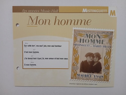 Carte fiche mistinguett - -, mon