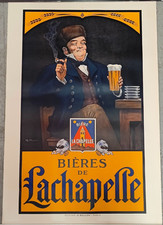 Ancienne affiche publicitaire bière de Lachapelle d'après Ripart 1920