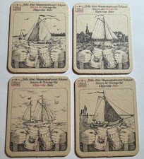 Complete Set 4 Vintage Double Sided Beer Coasters Bier Mats Stella Artois Ships!