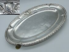 WISKEMANN SILVER METAL ROYAL CROWN MONOGRAM SERVING TRAY