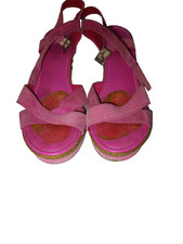 Sandales compensées rose