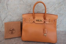 HERMES Birkin 35 Box Calf Handbag Natural Circle Z (1996)