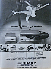 1963 SHARP RADIO AND TURNTABLE PORTABLE HANDSET PRESS AD