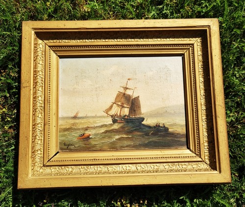 Superbe marine huile sur - , toile