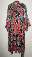 Hand Made Kimono Red /Black Silk Love Kaftan Kimono Robe One Size Gift For Him.