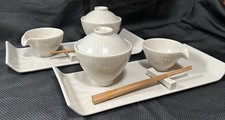 IKEA  Sushi Set For Two~Rice Bowls(2) Sauce Bowls(2) Plates(2) C-Stick Holders-2