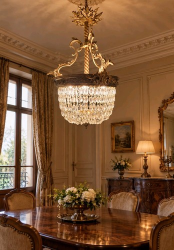 Lustre bronze pampilles - lustre,
