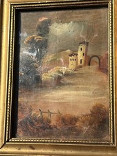 Ancien Petit Tableau Peinture Huile Sur Cuivre École Hollande XIXe Signé