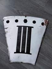 Cartel Émaillé Chiffre III Horloge Mairie Église Hauteur 31 cm