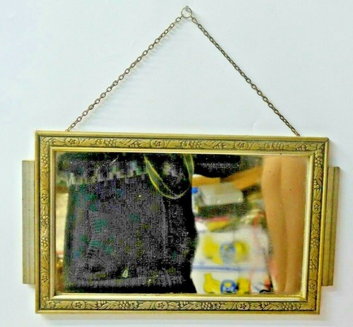Ancien miroir glace cadre bois - ancien,