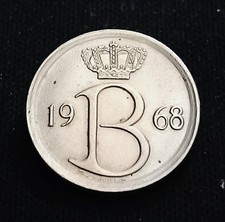 25 Centimes 1968 Belgique (Baudouin 1er)
