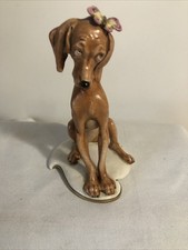 Vintage Capodimonte Giuseppe Cappe Figurine "Dog with Butterfly" 1959