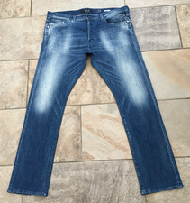 Mens Replay M983 WAITOM Slim Straight Fit Blue Stretch Denim Jeans - W38 L32