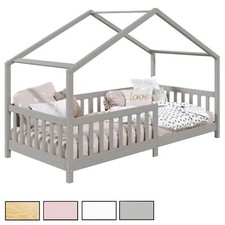 Lit cabane pour enfant 90x200 cm lit simple en pin massif