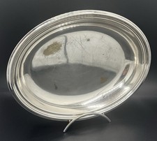 H.U. Silver Metal Oval Dish Linton EPNS England 20th Century