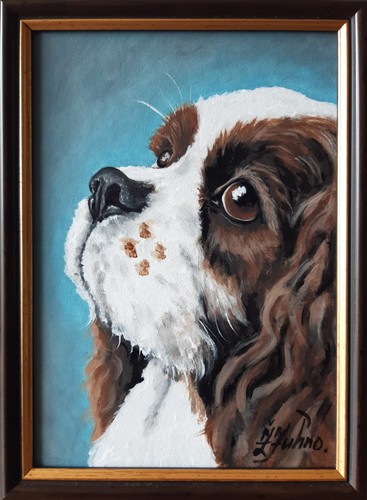 Peinture huile cavalier - l'huile,