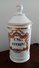 POT À PHARMACIE UNG CITRIN  PORCELAINE DE PARIS XIXème H. POCHET- H:28 cm - TBE 