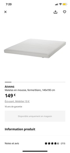 Ikea matelas mousse - matelas,