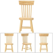 Miniature Furniture Model Wooden Dining Chair For 1:12 Doll House Accessory(Wood