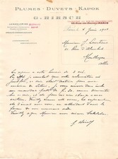 FACTURE  1914 PLUMES DUVETS