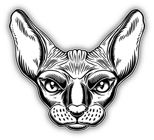 Sphynx cat head vinyl sticker - sphynx,