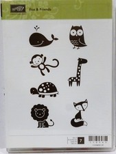 Stampin Up Fox & Amis Timbres Animaux Chouette Tortue Singe Baleine Lion Girafe