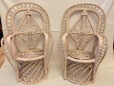 Pairs of Rattan Wicker Chairs / Doll Chairs