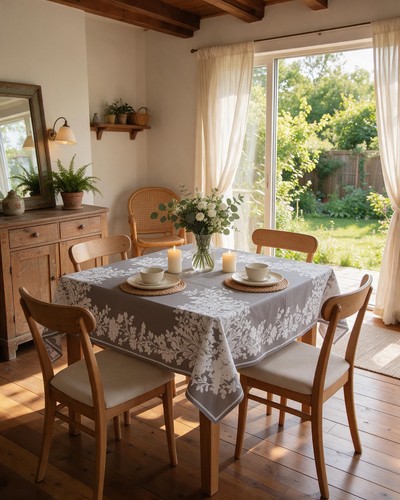 Nappe carré anti tache tissu