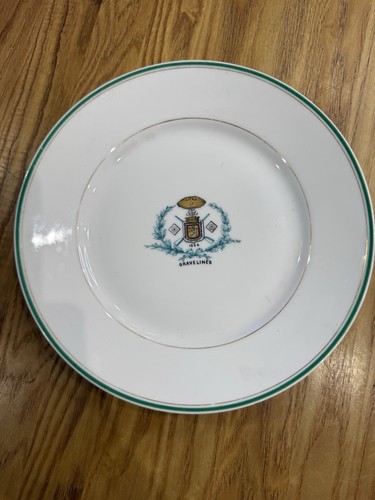 Assiette blanche liseré - , vert