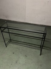 Table Bar Console en Verre et Fer Forgé