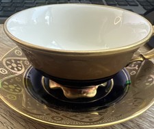 Waldershof Bavaria Royal Blue Gold Tea Cup and Saucer 22kt Gold Numbered