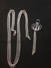 Baccarrat sherazade Sterling Silver crystal Pendant triple chain Rare. Bac