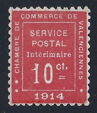 1914 FRANCE - GUERRE N°1 10 cents. vermillon MNH/** Timbrino Hofinger LUXE