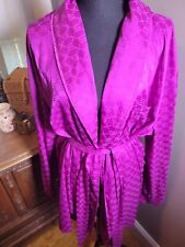SAVAGE X FENTY FUSCHIA MONOGRAM SATIN ROBE SIZE SMALL NWOT