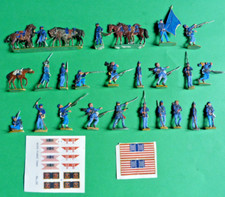 Tin Plates - Flat Tin - Tin Figuren - ACW - Union - 23 Northerners in Combat