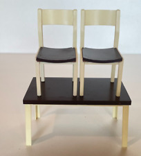 Vintage 1960/70's ANTIQUE TOY - TABLE WITH 2 CHAIRS - DOLL FURNITURE