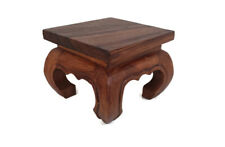 Small Vintage carved wood Low Opium Coffee Side table Pedestal Japandi style