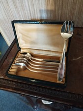 6 Fourchettes à Huîtres Orfèvrerie Apollo en Métal Argenté