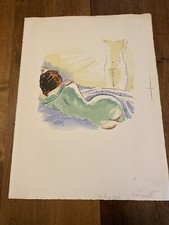 Kees VAN DONGEN  LA BELLE ENDORMIE 1951 lithographie (ESSAI DE COULEUR)1951