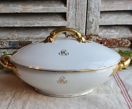 Ancienne soupiere porcelaine - ancienne,
