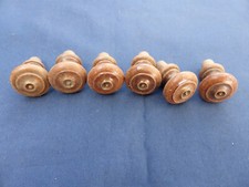 6 boutons bois ancien tiroirs commode meuble Louis Philippe Dia. 2,3-2,5 cm