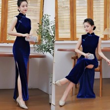 Chinois Femme Velours Robe