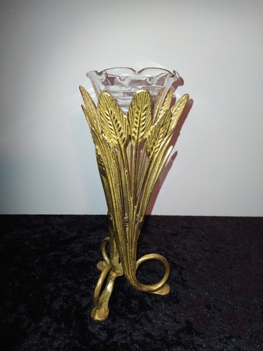 Vase cornet bronze verre - vase,