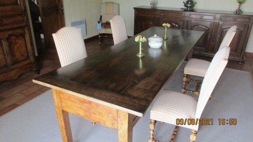 Table ferme noyer avec - ferme,