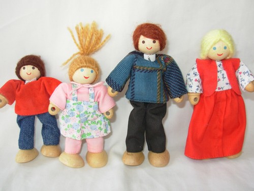 Lot mini poupées - en, bois