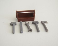 PLAYMOBIL (Q1117) CONSTRUCTION SITE - brown box with 5 tools