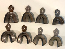 8) UP/LO RIM LOCK STYLE MIX DENTAL METAL ALGINATE IMPRESSION TRAY LG.MED.SM.